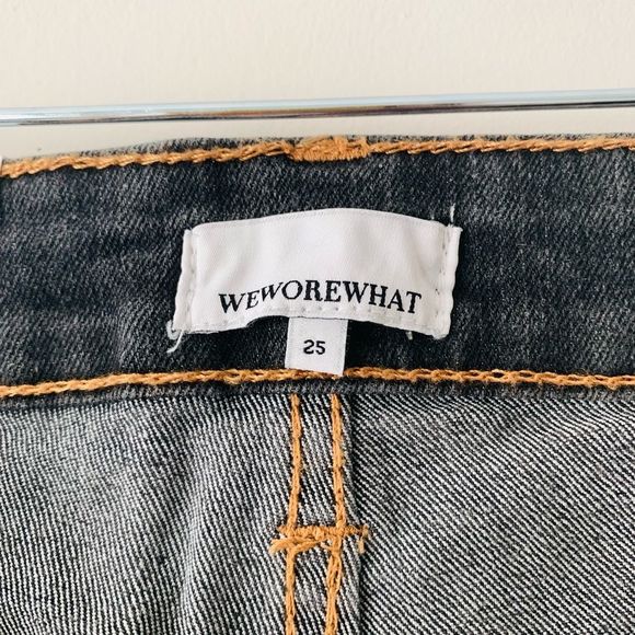 NWT WeWoreWhat Long Tall High Rise Flared Jeans Women Size 25 Grey 70s Retro - Picture 9 of 11